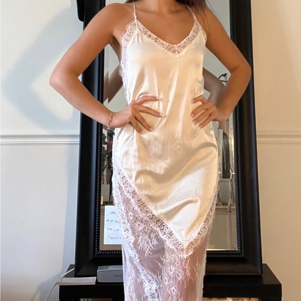 Lioness white lace and silky dress size small
